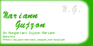 mariann gujzon business card